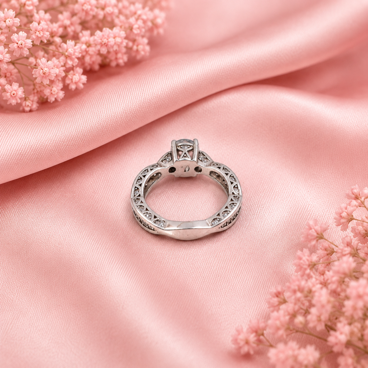 Solitaire Ring – 925 Sterling Silver – OYA by Gemkara view 4