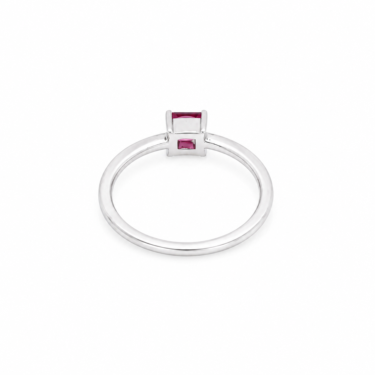 Princess Cut Ruby Ring – 925 Sterling Silver – OYA by Gemkara view 3