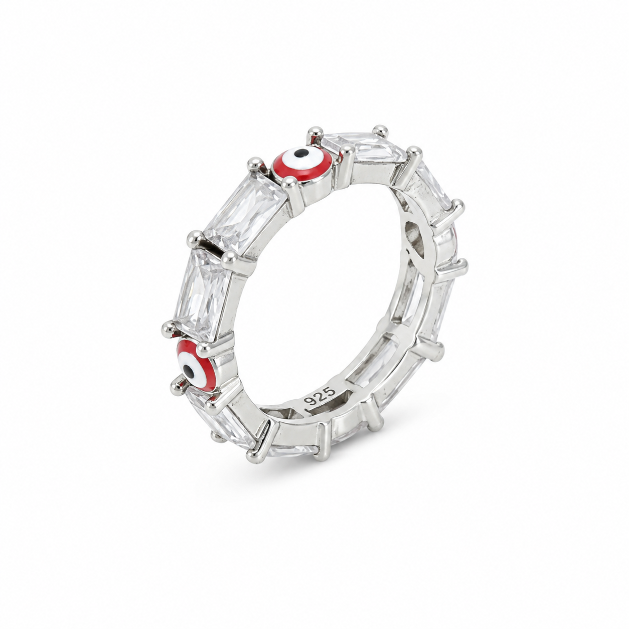 Princess Cut Ruby Solitaire Ring – 925 Sterling Silver – OYA by Gemkara view 2