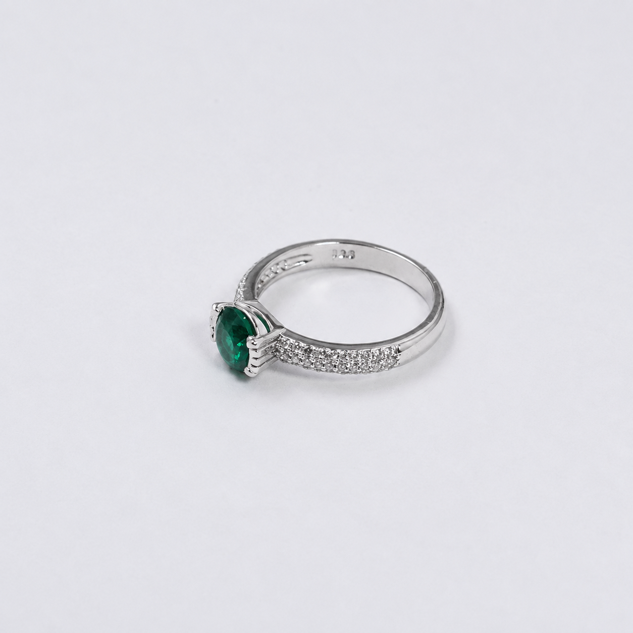 Emerald Glow Ring – 925 Sterling Silver – OYA by Gemkara view 4