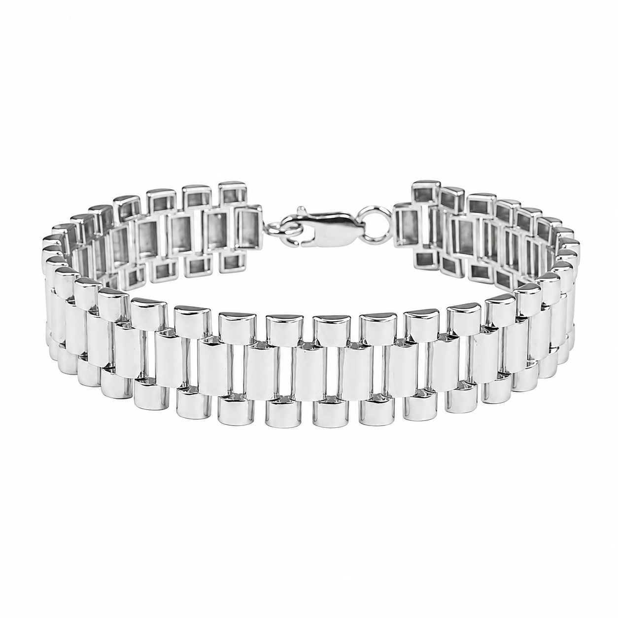Steel Grid Bracelet – 925 Sterling Silver – OYA by Gemkara view 1