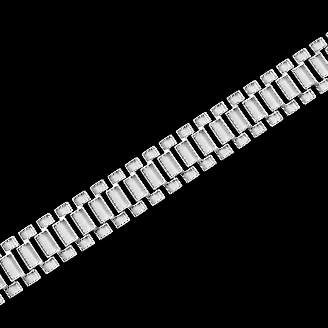 Steel Grid Bracelet – 925 Sterling Silver – OYA by Gemkara view 2
