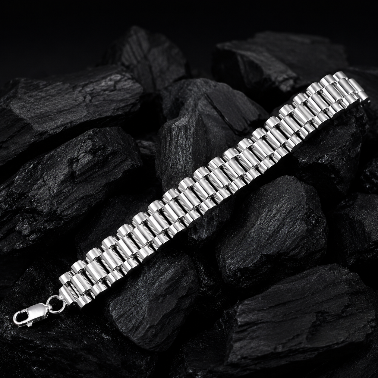 Steel Grid Bracelet – 925 Sterling Silver – OYA by Gemkara view 3