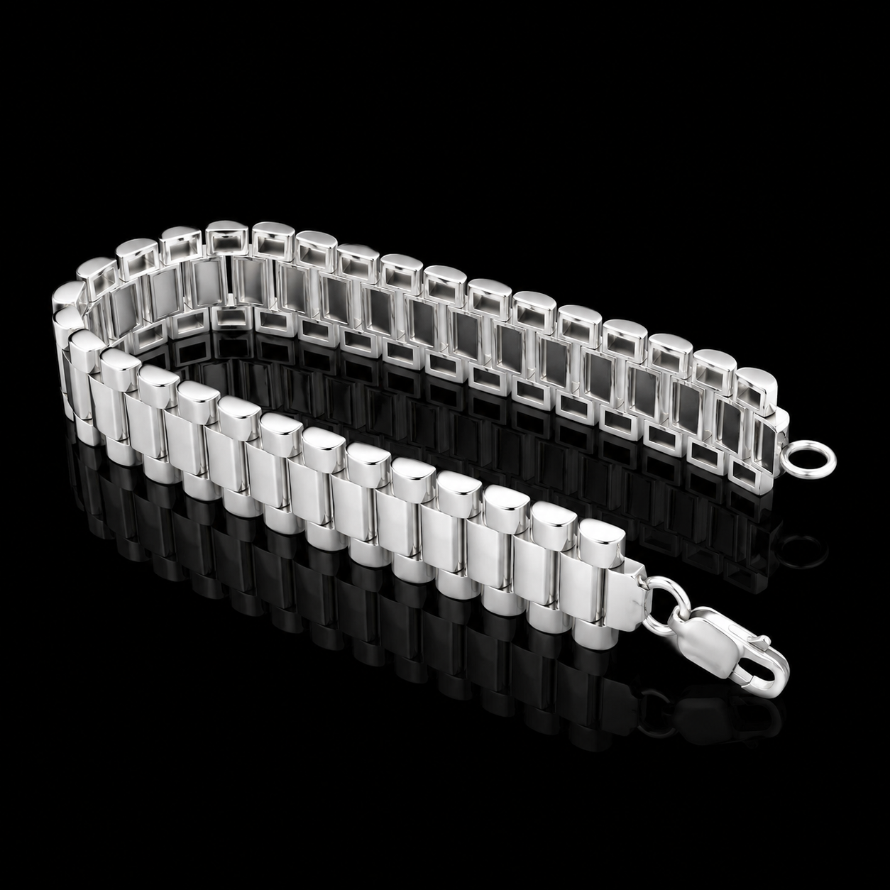 Steel Grid Bracelet – 925 Sterling Silver – OYA by Gemkara view 4