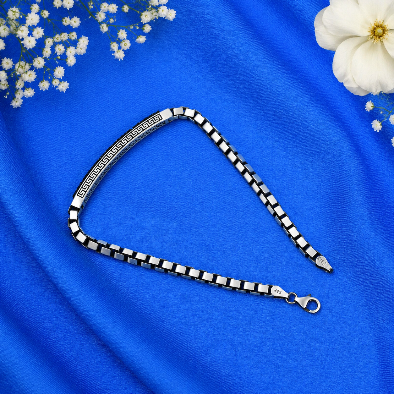 Sapphire Bar Bracelet – 925 Sterling Silver – OYA by Gemkara view 2