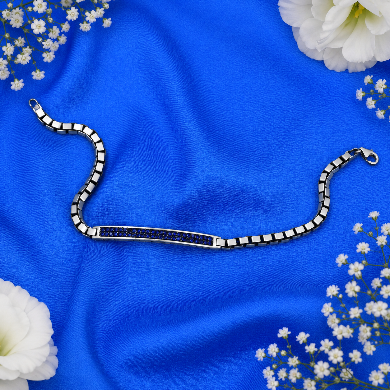 Sapphire Bar Bracelet – 925 Sterling Silver – OYA by Gemkara view 4