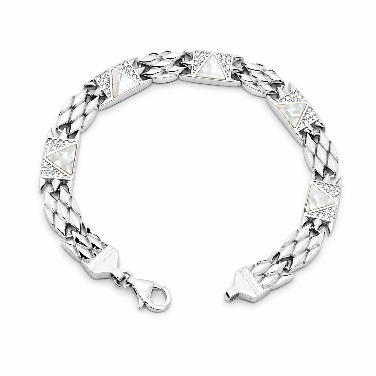 Triangle Shell Bracelet – 925 Sterling Silver – OYA by Gemkara view 1