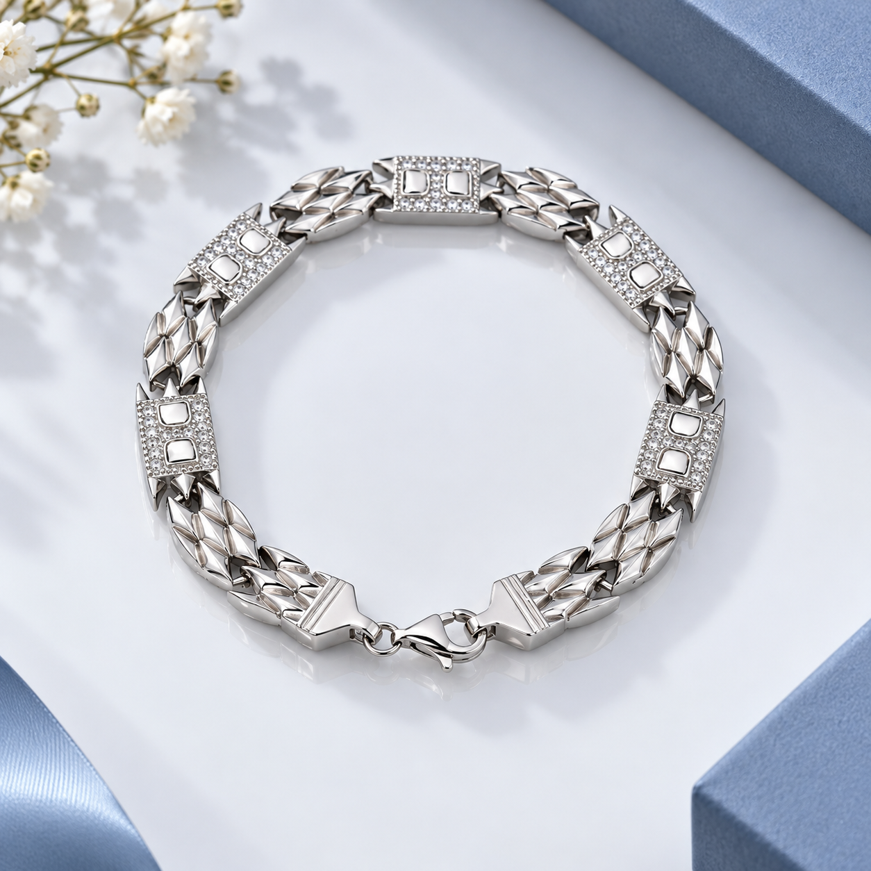 Link Bracelet – 925 Sterling Silver – OYA by Gemkara view 3