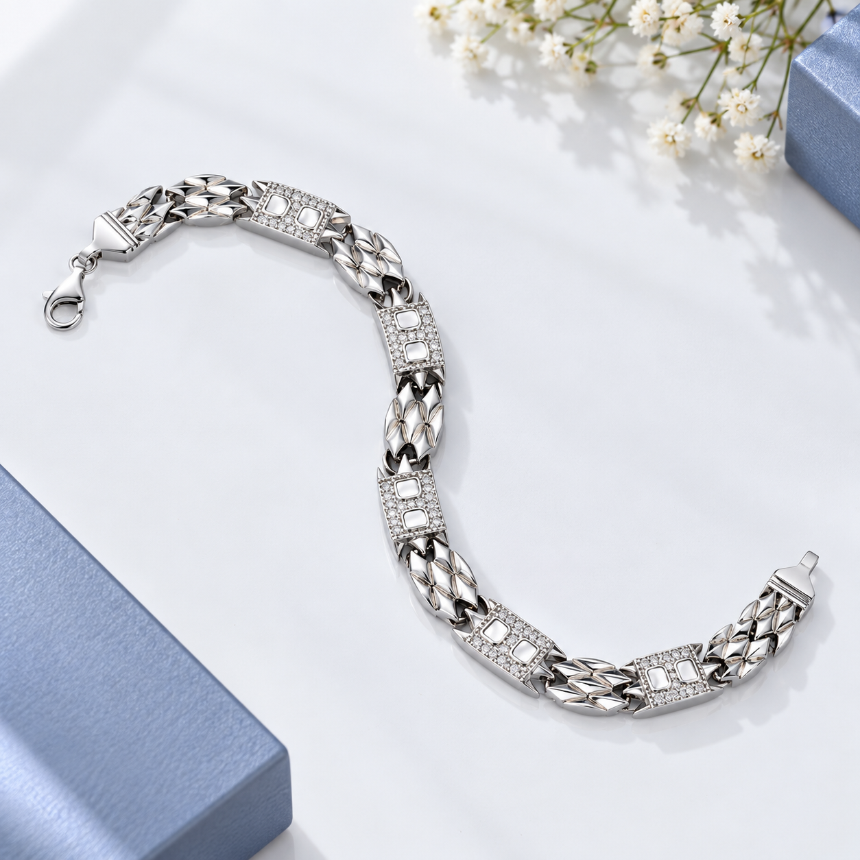 Link Bracelet – 925 Sterling Silver – OYA by Gemkara view 4