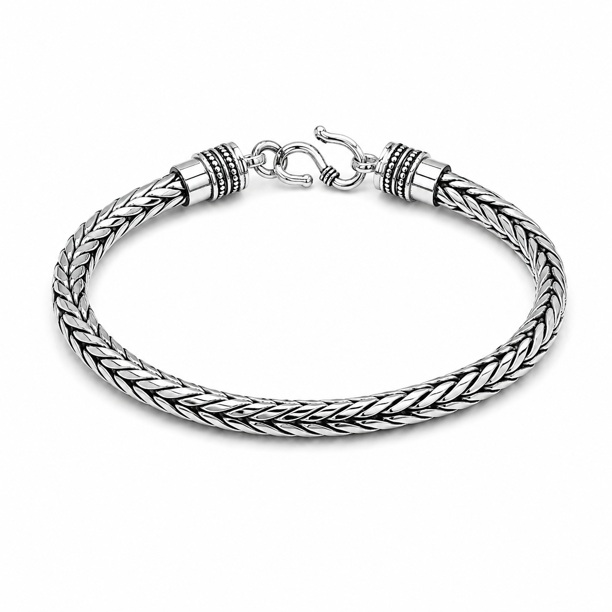 Heritage Weave Bracelet – 925 Sterling Silver – OYA by Gemkara view 1