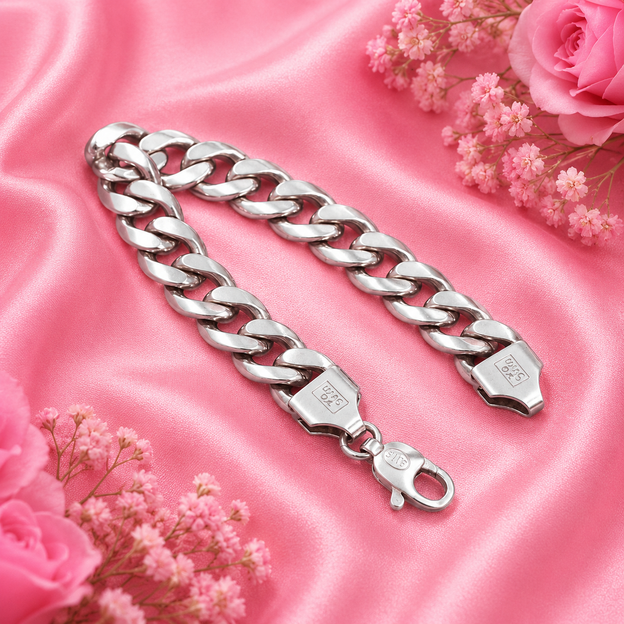 Elite Curb Bracelet – 925 Sterling Silver – OYA by Gemkara view 2