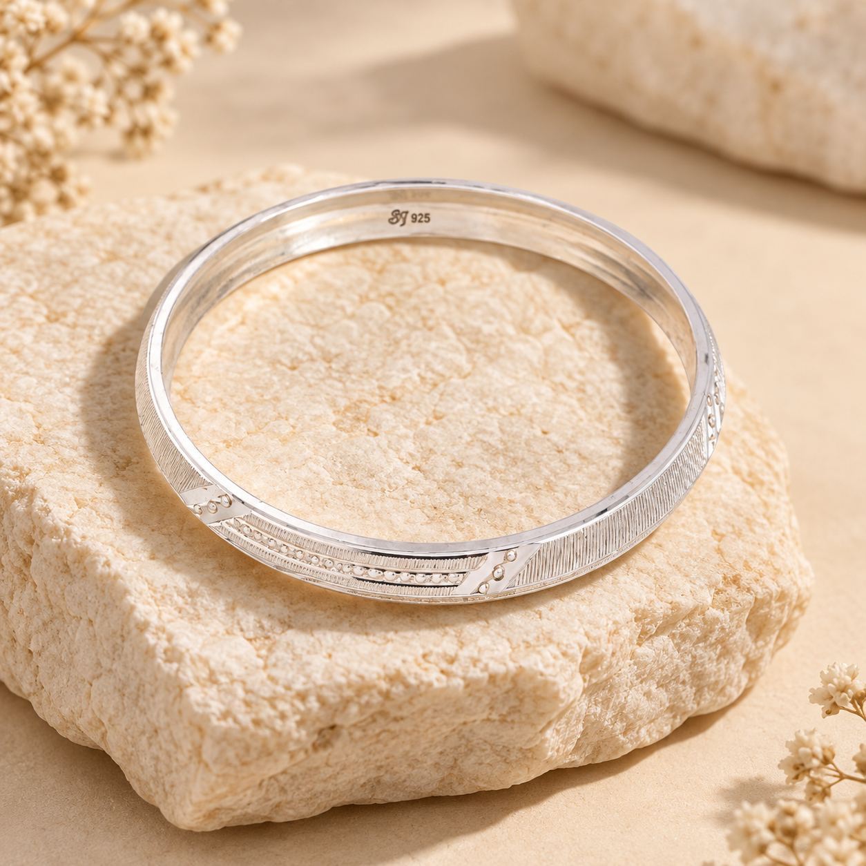Designer Kada – 925 Sterling Silver – OYA by Gemkara view 3