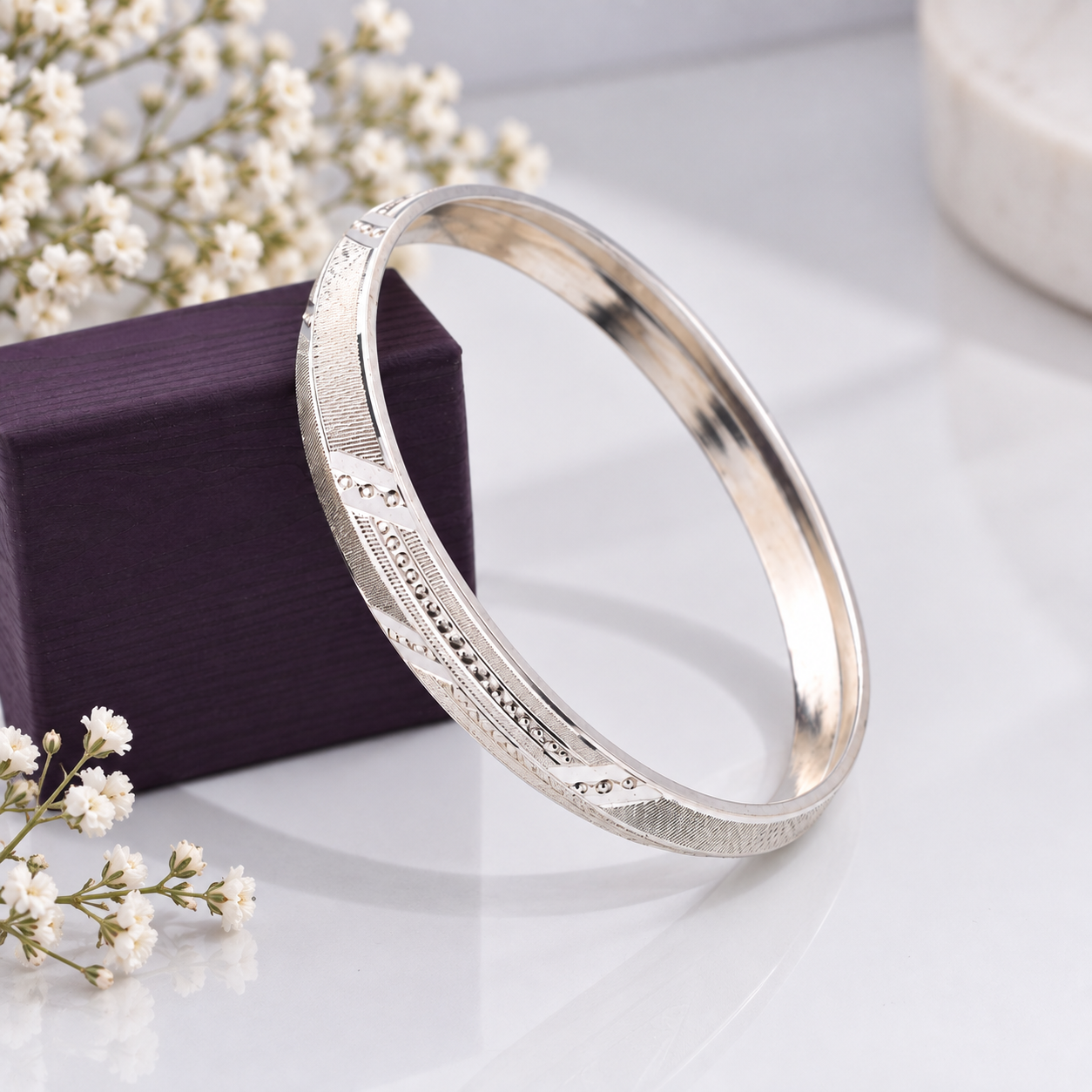 Designer Kada – 925 Sterling Silver – OYA by Gemkara view 4