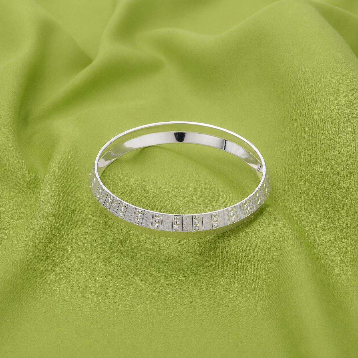 Royal Facet Kada – 925 Sterling Silver – OYA by Gemkara view 3
