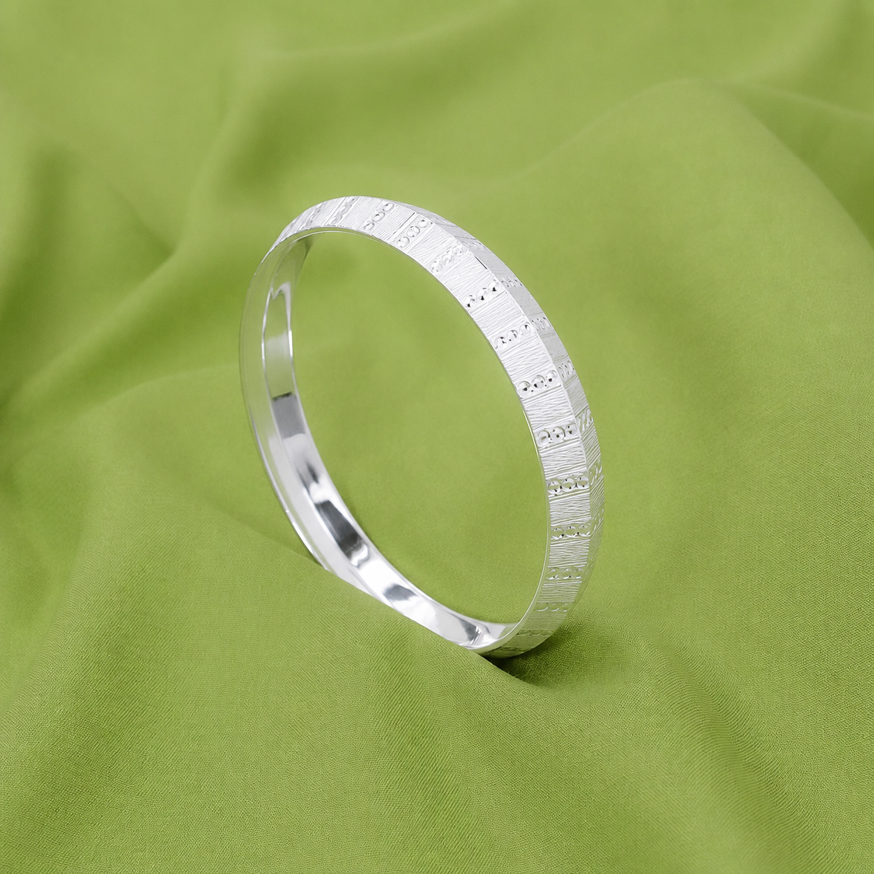 Royal Facet Kada – 925 Sterling Silver – OYA by Gemkara view 4