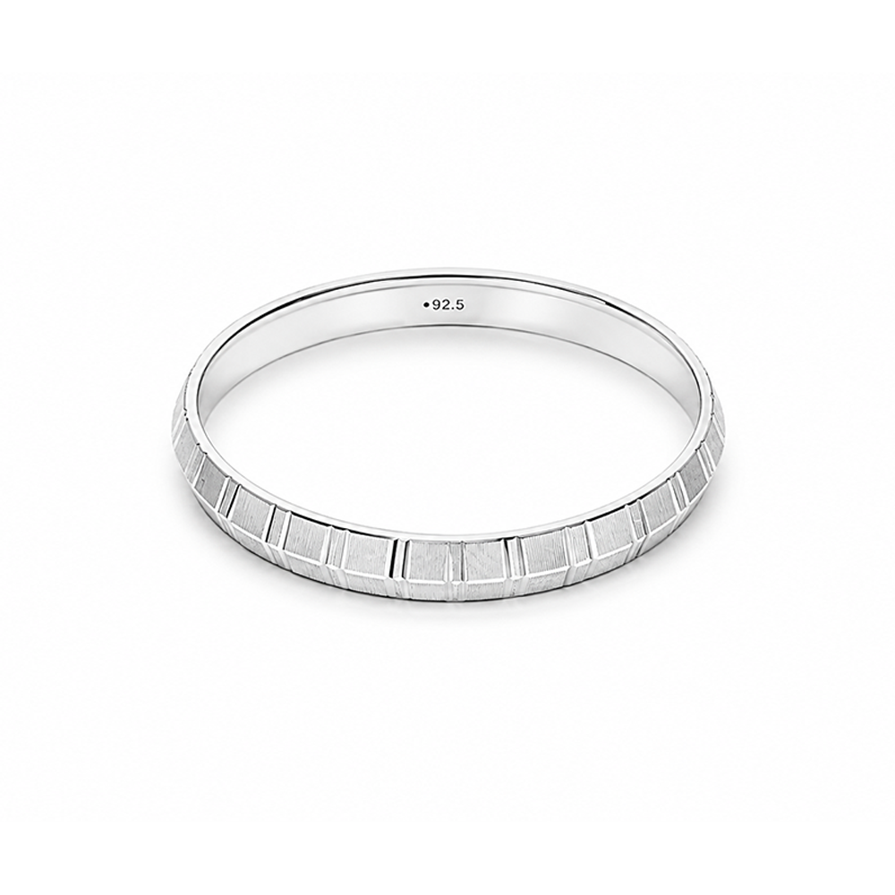 Facet Edge Kada – 925 Sterling Silver – OYA by Gemkara view 1