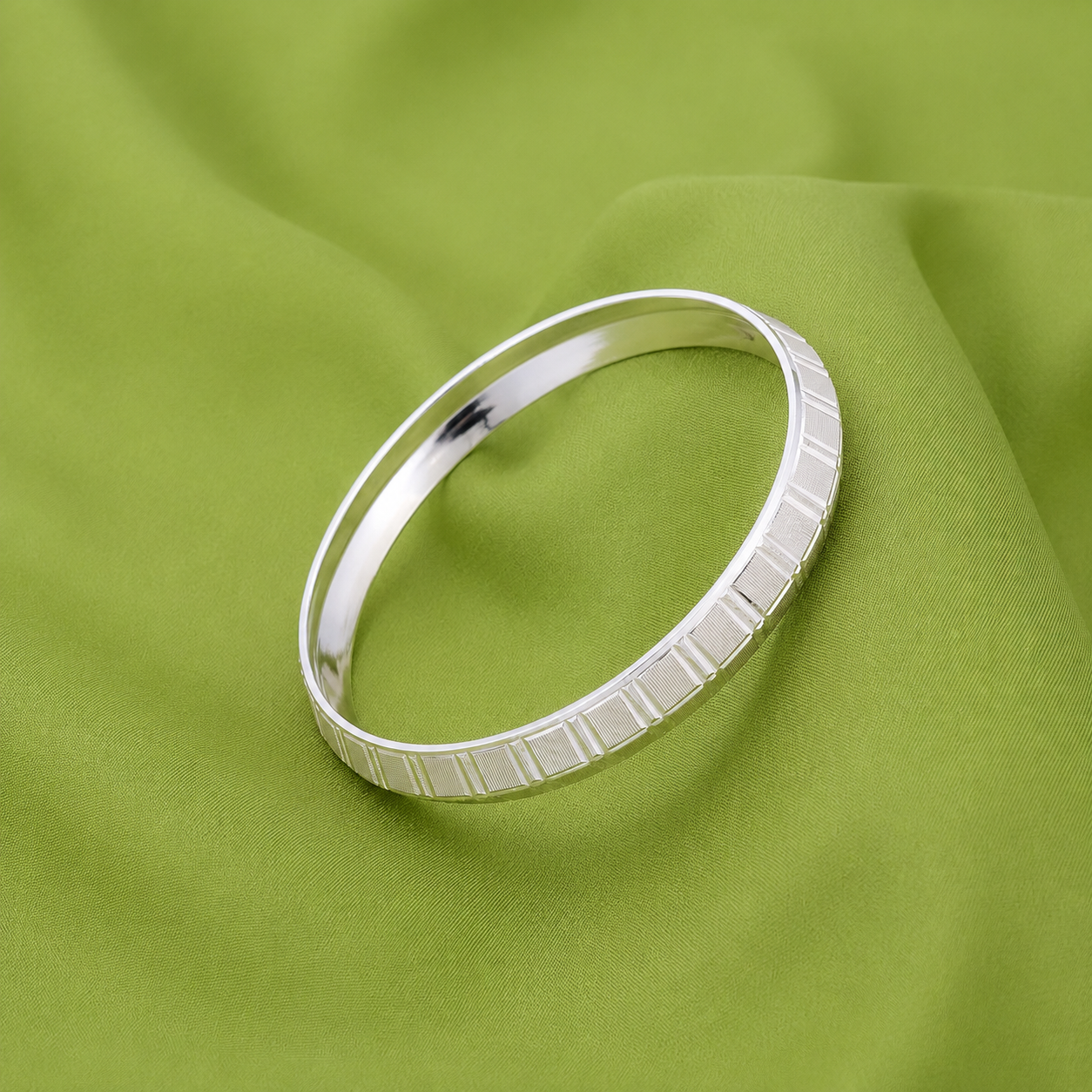 Facet Edge Kada – 925 Sterling Silver – OYA by Gemkara view 2