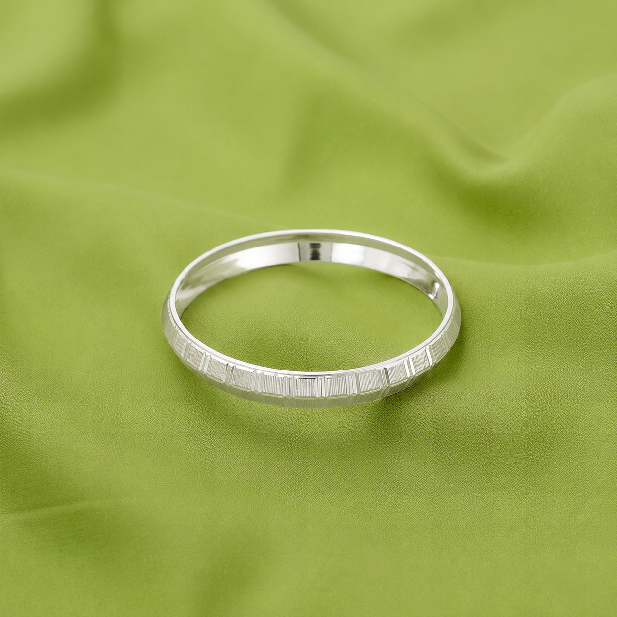 Facet Edge Kada – 925 Sterling Silver – OYA by Gemkara view 3