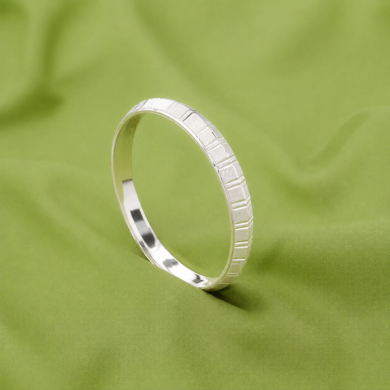 Facet Edge Kada – 925 Sterling Silver – OYA by Gemkara view 4