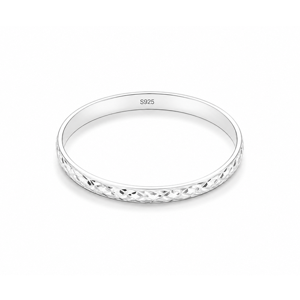 Diamond Weave Kada – 925 Sterling Silver – OYA by Gemkara view 1