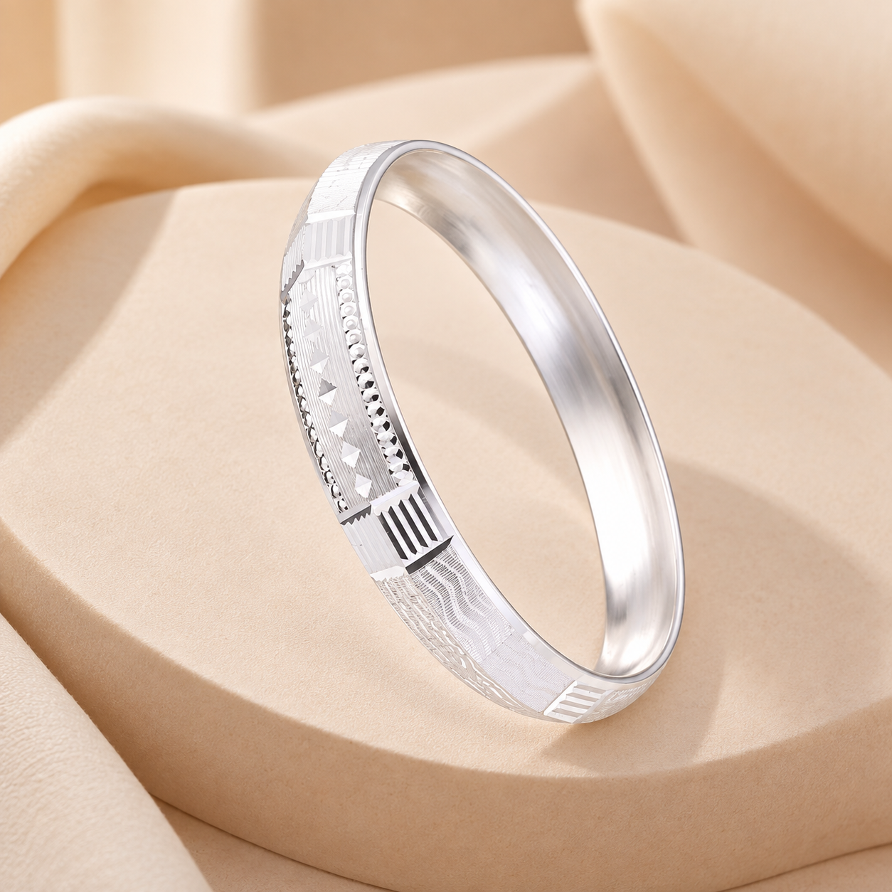 Designer Kada – 925 Sterling Silver – OYA by Gemkara view 3