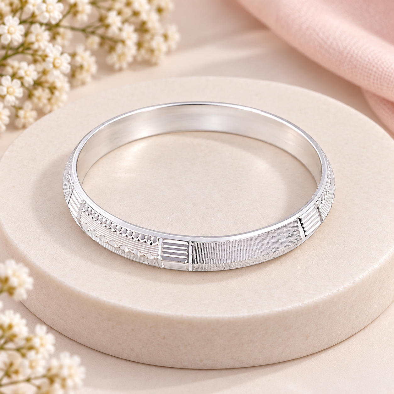 Designer Kada – 925 Sterling Silver – OYA by Gemkara view 4