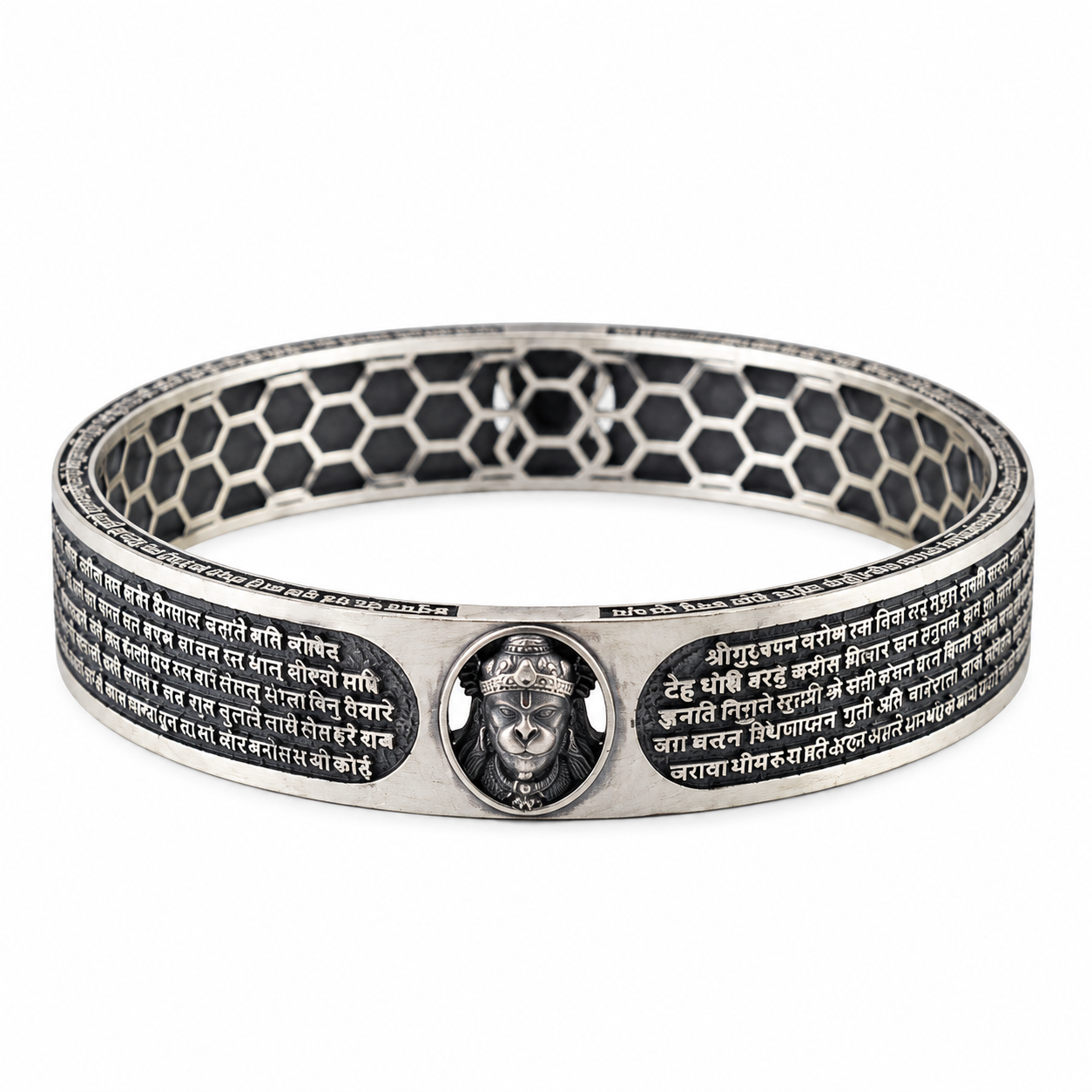 Oxidized Hanuman Mantra Kada