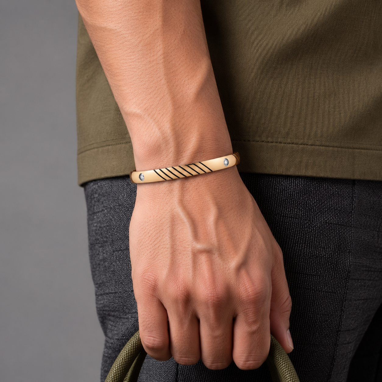 Rose Gold Striped Kada preview
