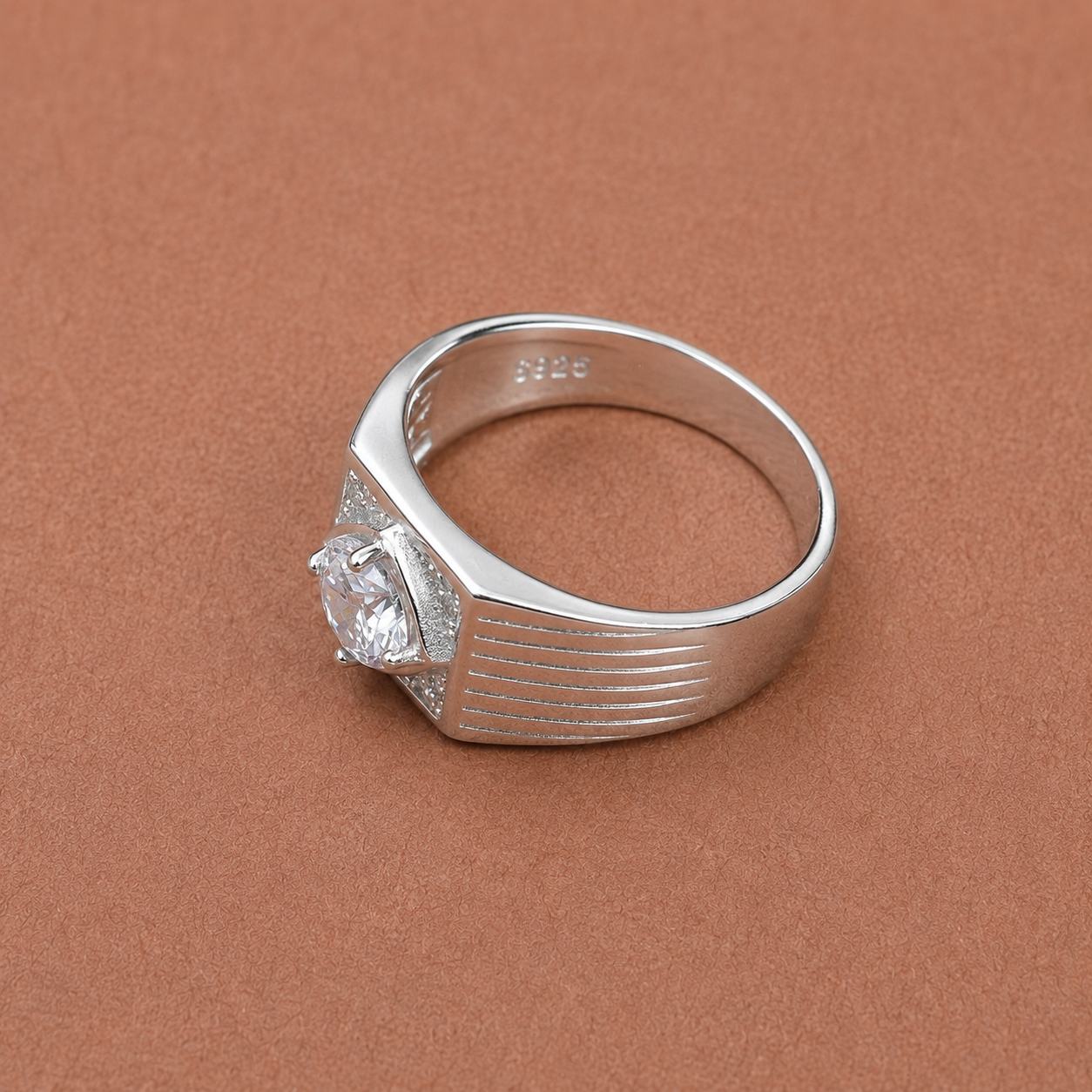 Men’s Silver CZ Signet Ring – OYA by Gemkara view 3