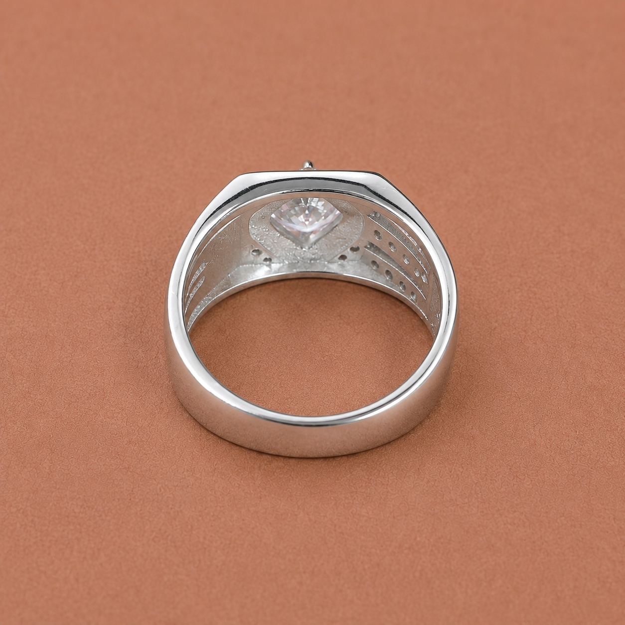 Men’s Silver CZ Signet Ring – OYA by Gemkara view 4