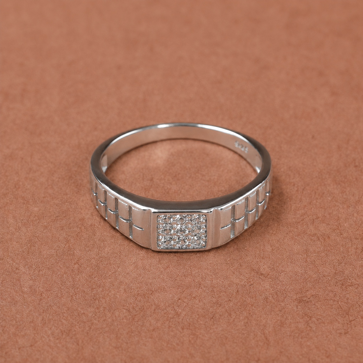 Men’s Silver CZ Cluster Ring – OYA by Gemkara view 2