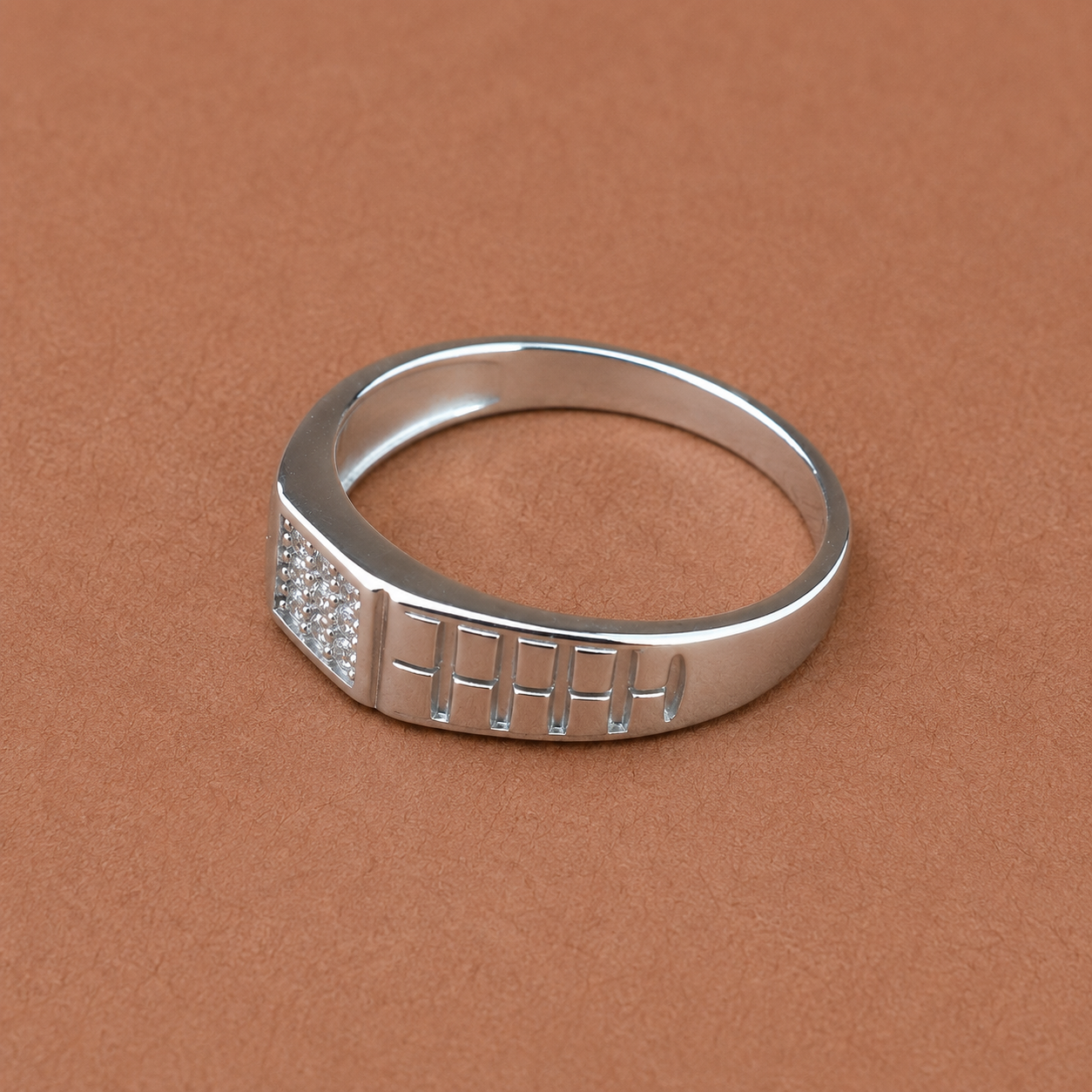 Men’s Silver CZ Cluster Ring – OYA by Gemkara view 3