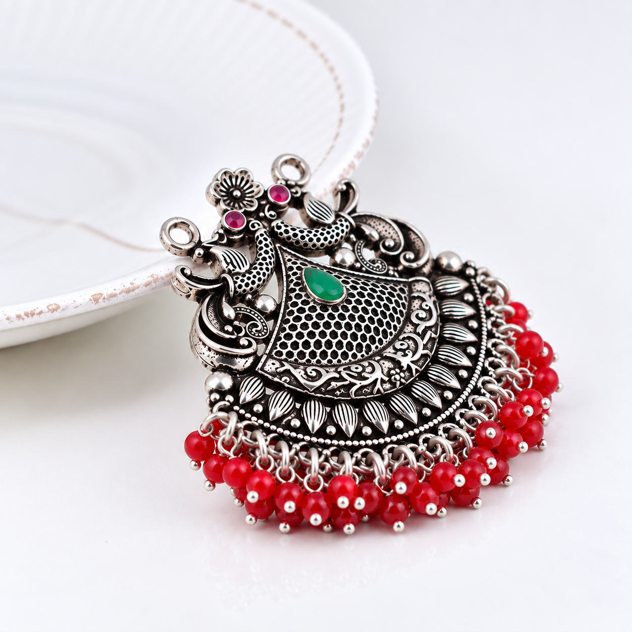 Temple Pendant Without Chain – 925 Sterling Silver – OYA by Gemkara view 4
