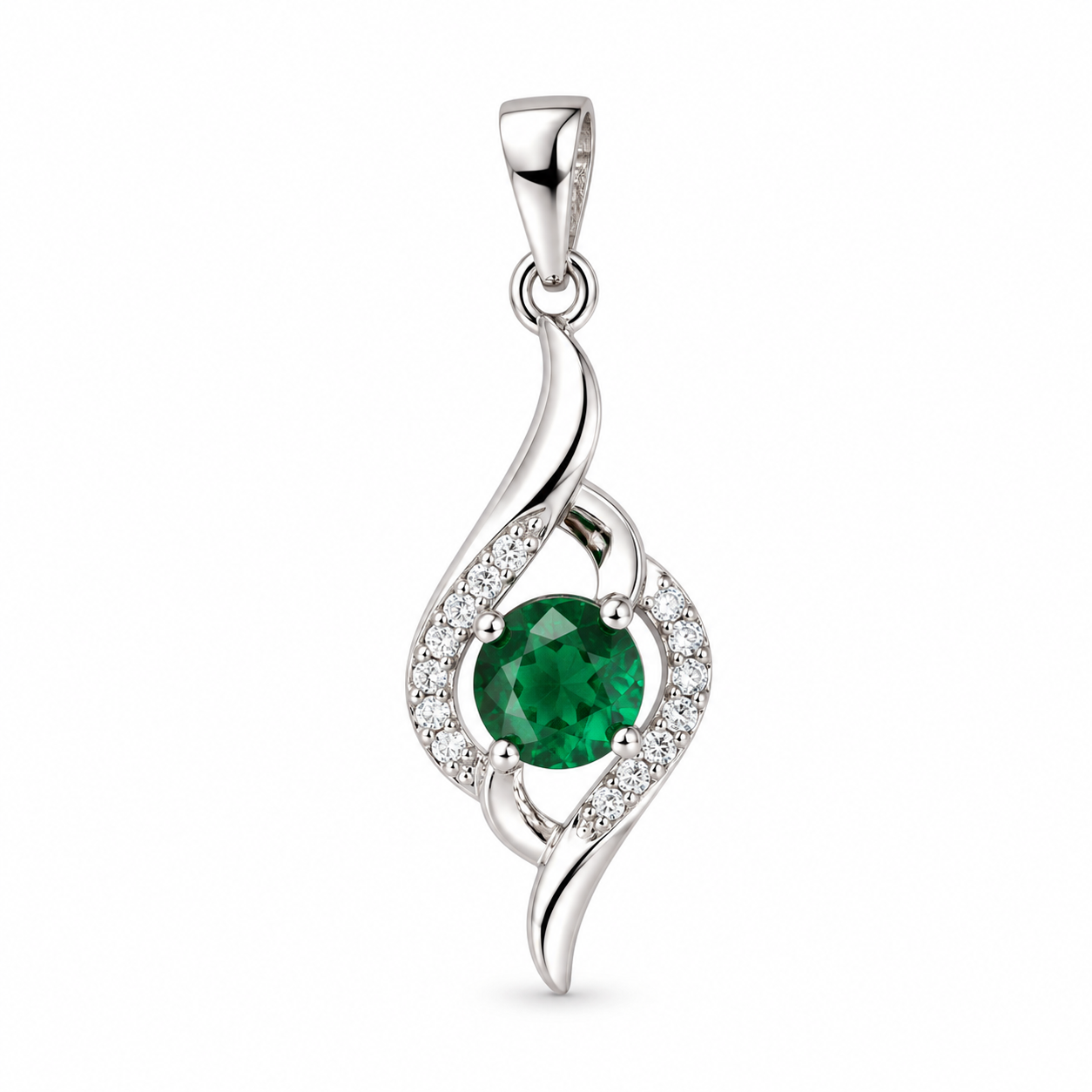 Emerald Leaf Pendant Without Chain