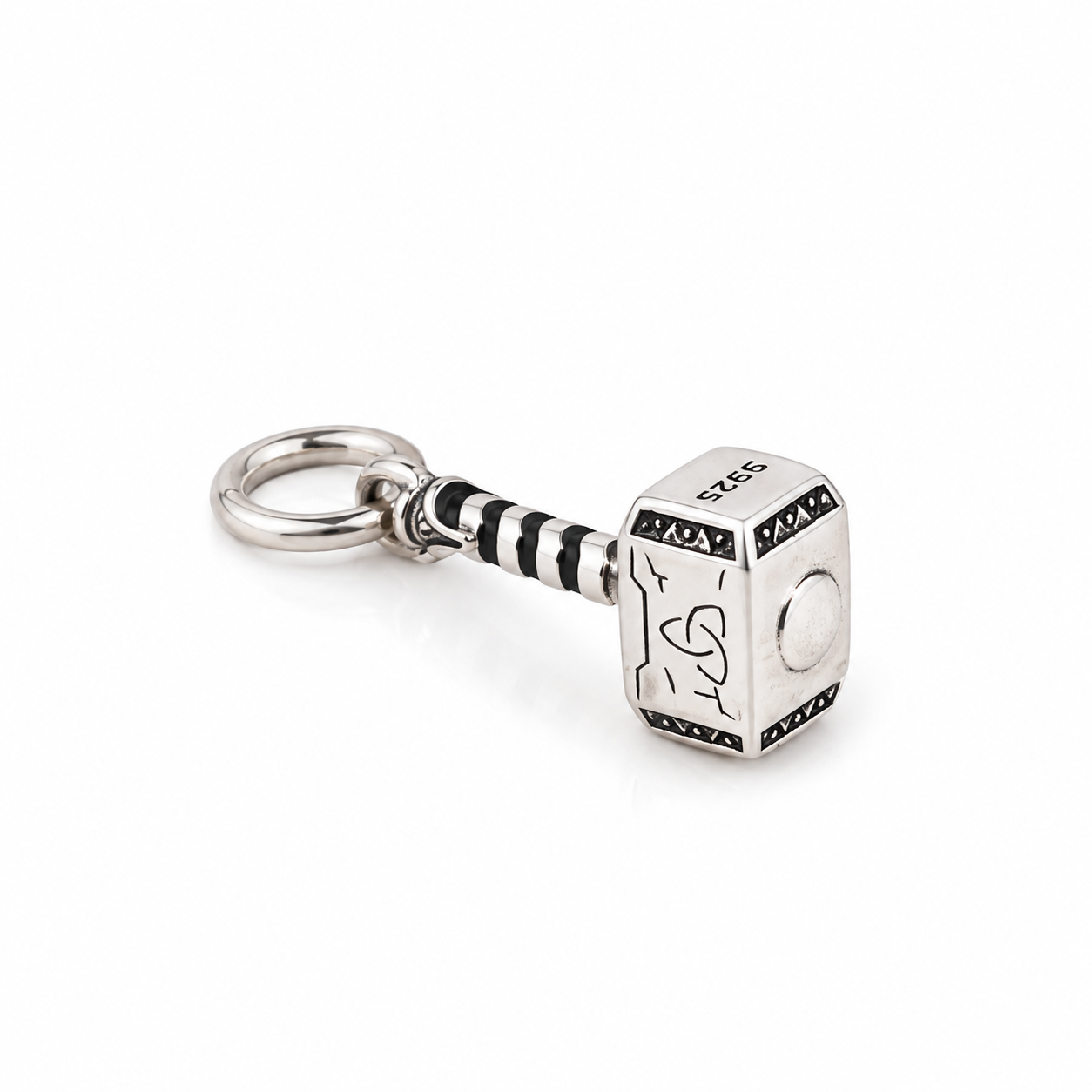 Thor Hammer Pendant Without Chain – 925 Sterling Silver – OYA by Gemkara view 3
