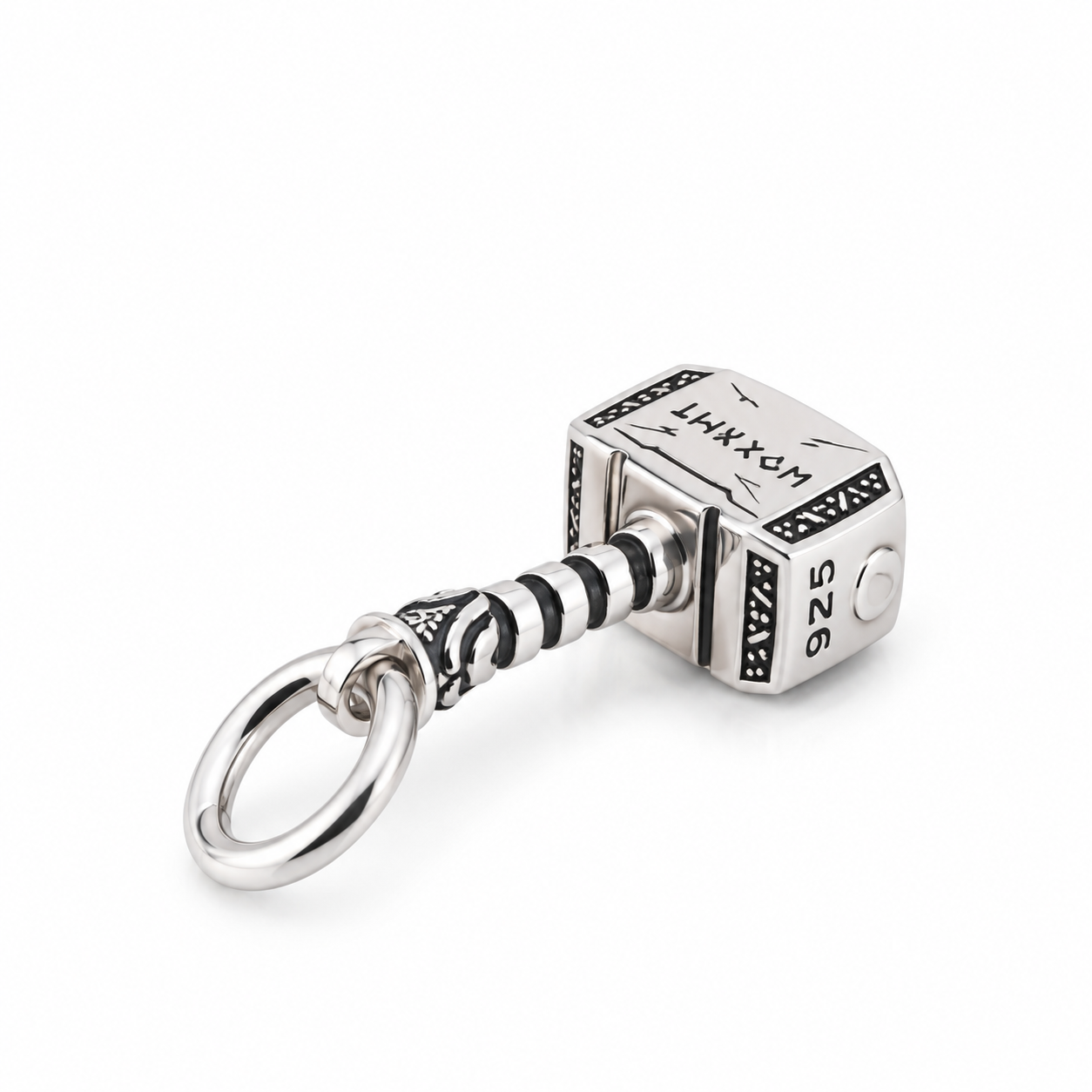 Thor Hammer Pendant Without Chain – 925 Sterling Silver – OYA by Gemkara view 4