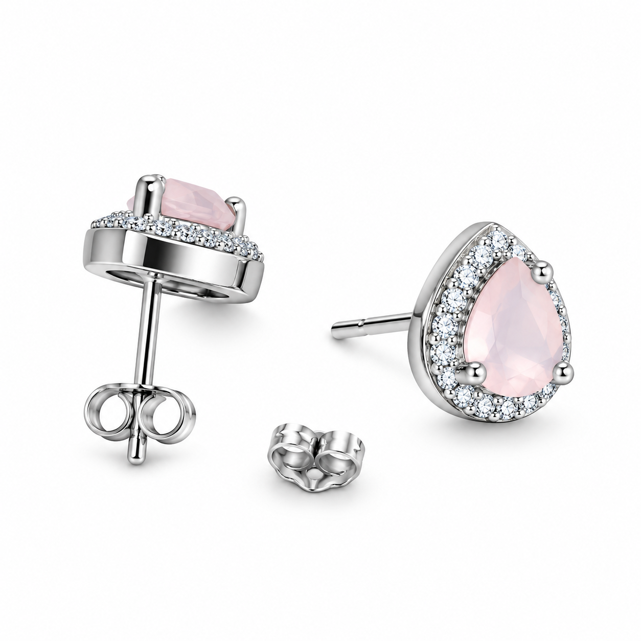 Pink Grace Pendant with Earrings – 925 Sterling Silver – OYA by Gemkara view 2