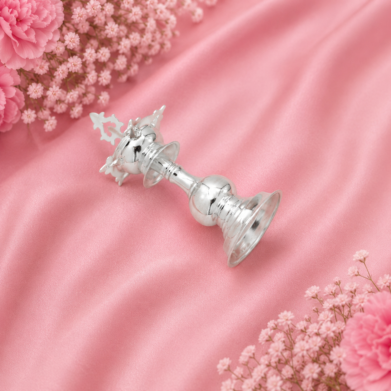 Sterling Silver Diya Oil Lamp – OYA by Gemkara view 2
