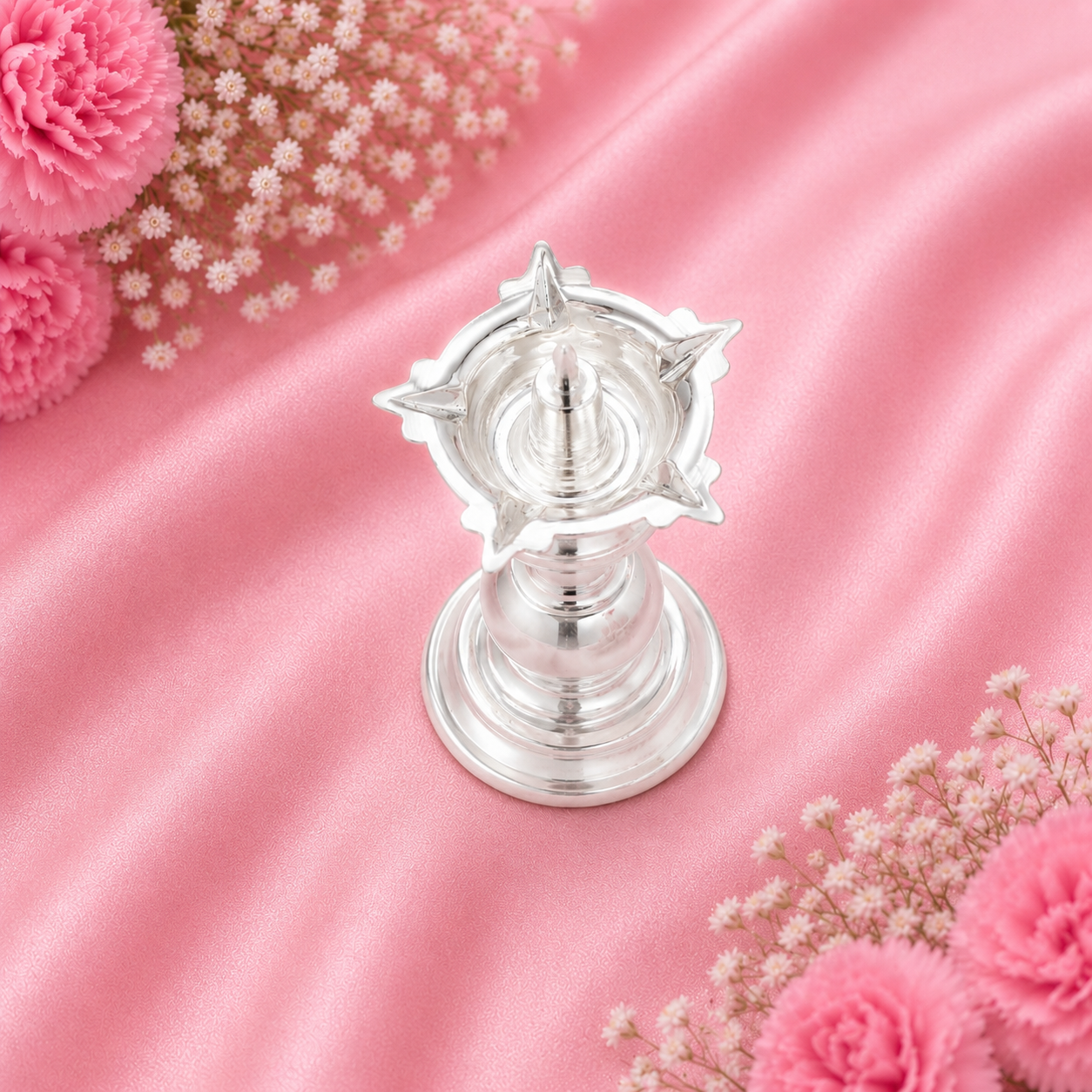 Sterling Silver Diya Oil Lamp – OYA by Gemkara view 3