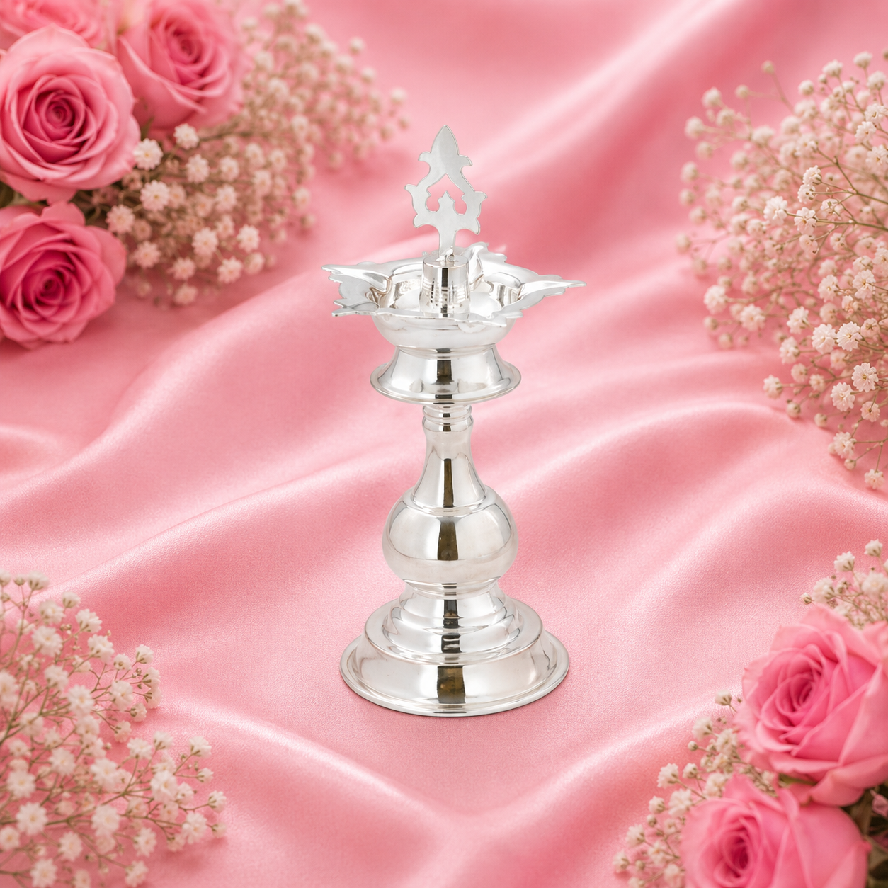 Sterling Silver Diya Oil Lamp – OYA by Gemkara view 4