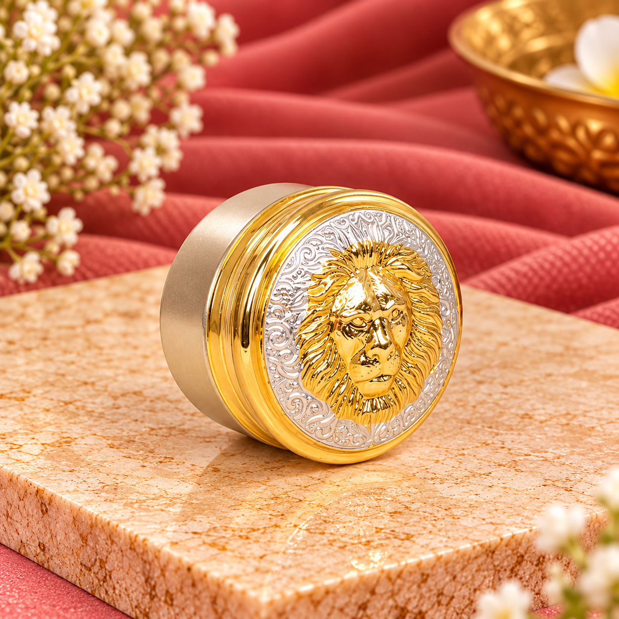 Lion Design Sindoor Dani – 925 Sterling Silver – OYA by Gemkara view 4