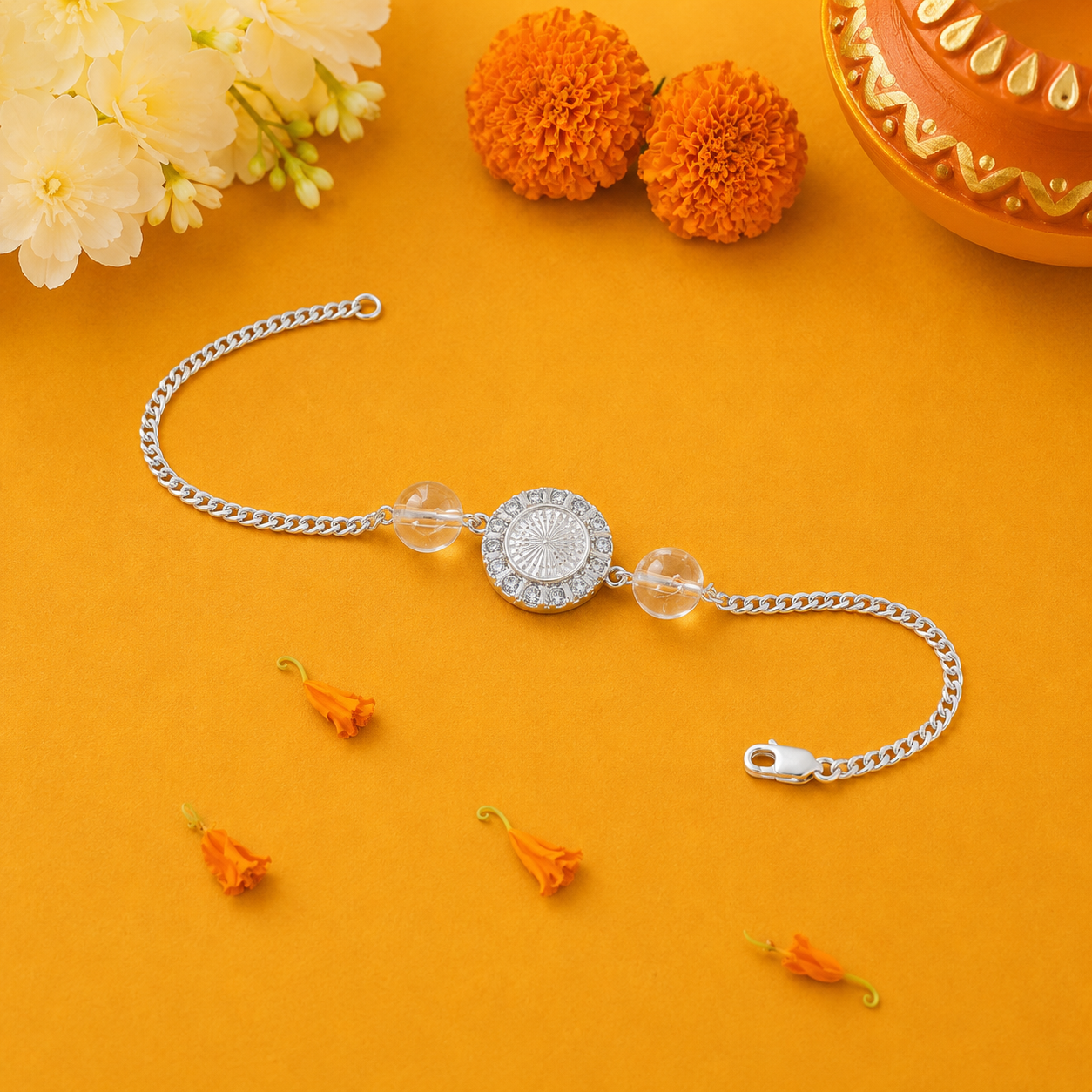 Elegant Silver Rakhi – OYA by Gemkara view 4