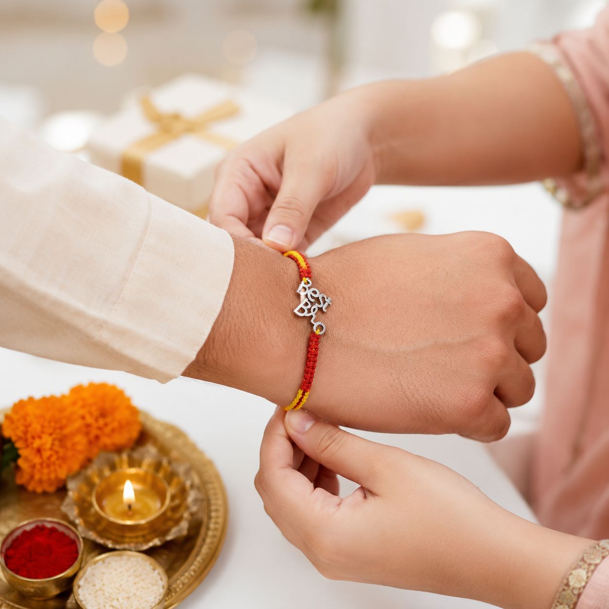 Best Bro Silver Rakhi – OYA by Gemkara view 2