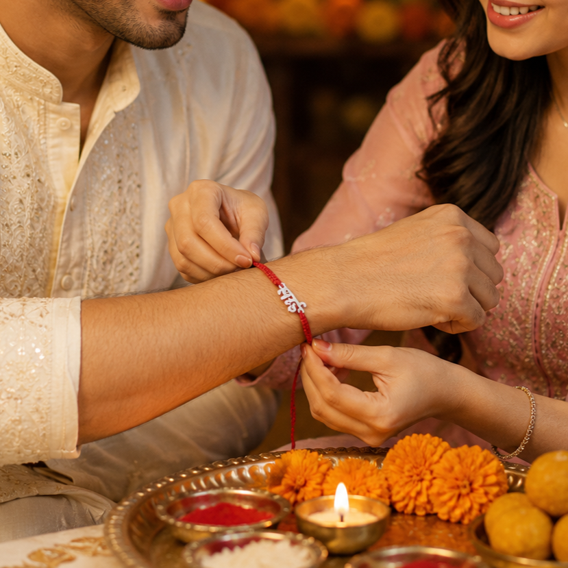 Bhai Silver Rakhi – OYA by Gemkara view 2
