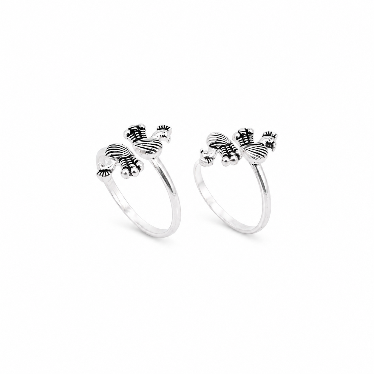 Peacock Silver Toe Ring – OYA by Gemkara view 3