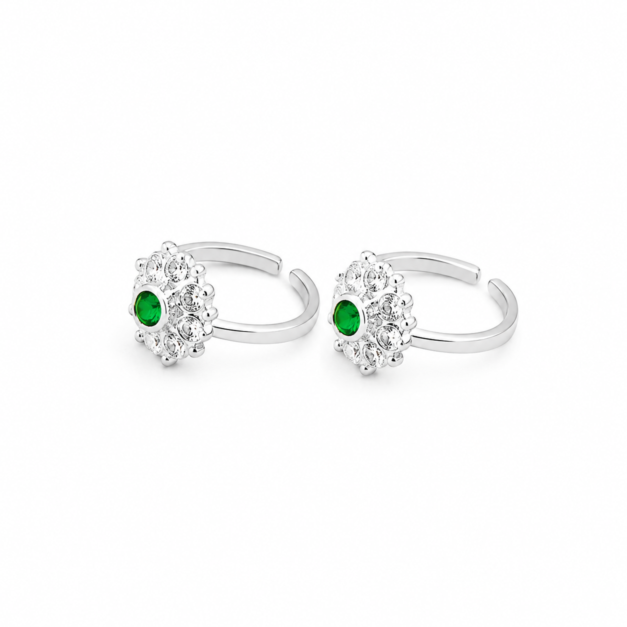 Emerald Bloom Toe Ring – 925 Sterling Silver – OYA by Gemkara view 3