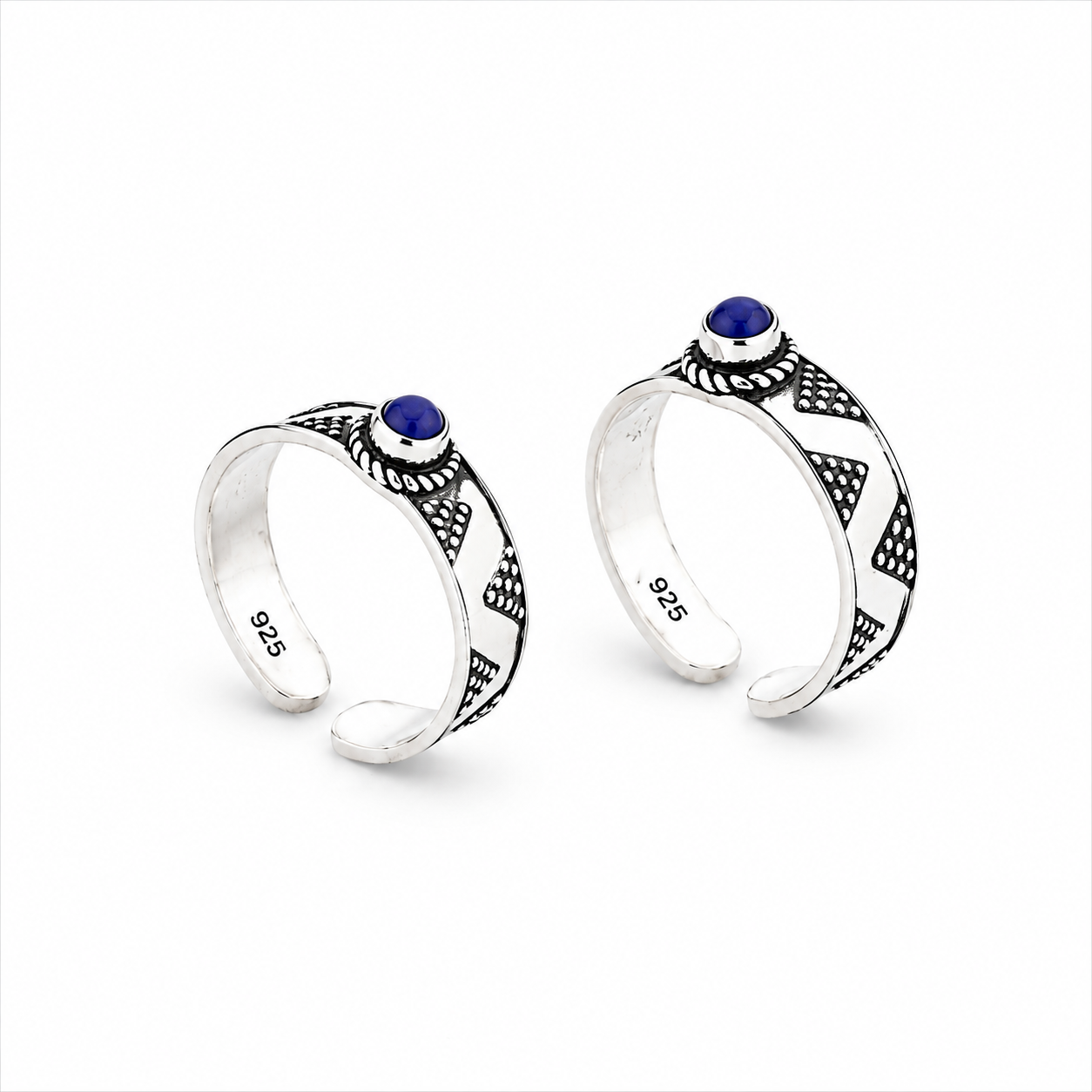 Azure Band Toe Ring – 925 Sterling Silver – OYA by Gemkara view 3
