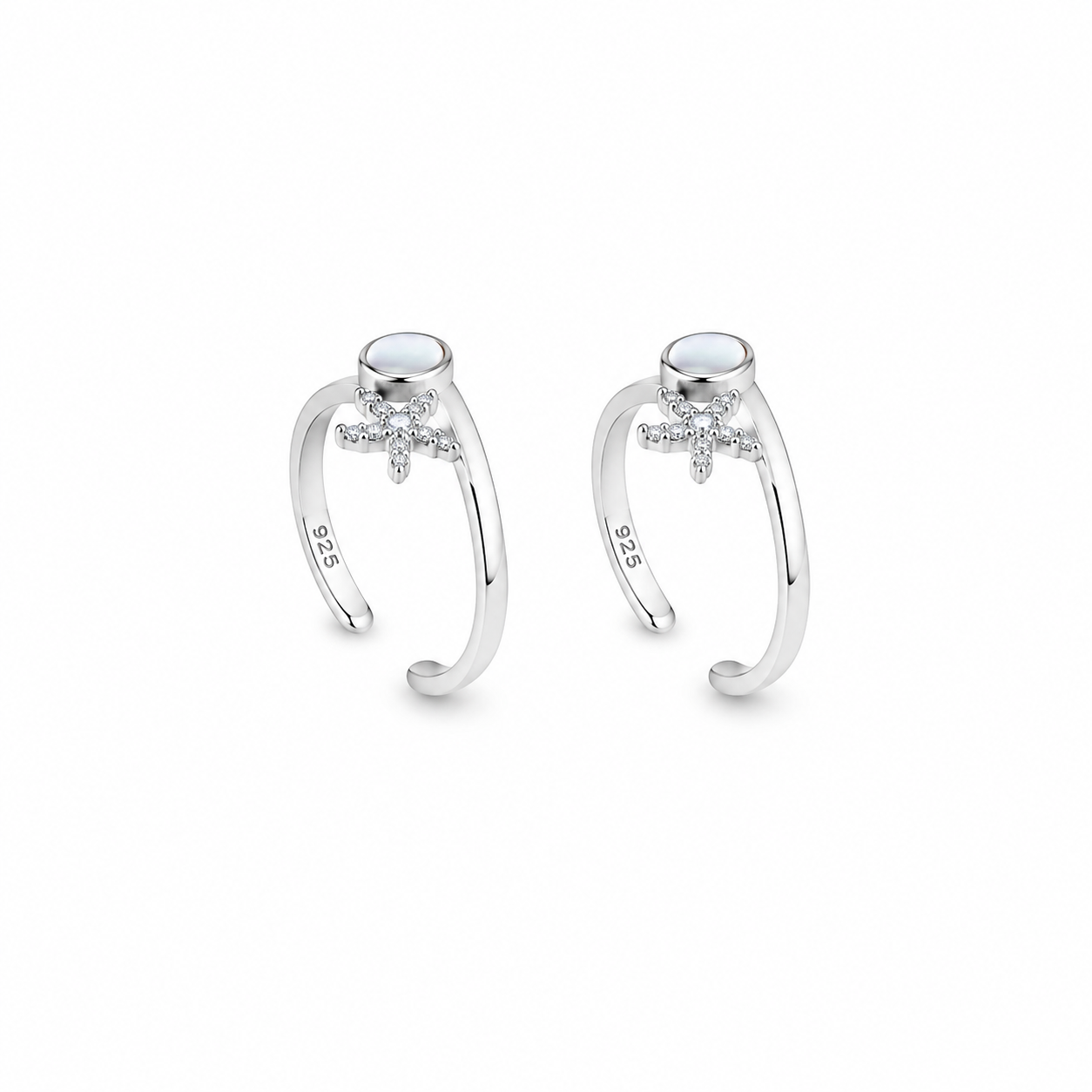 Crystal Pearl Toe Ring – 925 Sterling Silver – OYA by Gemkara view 3