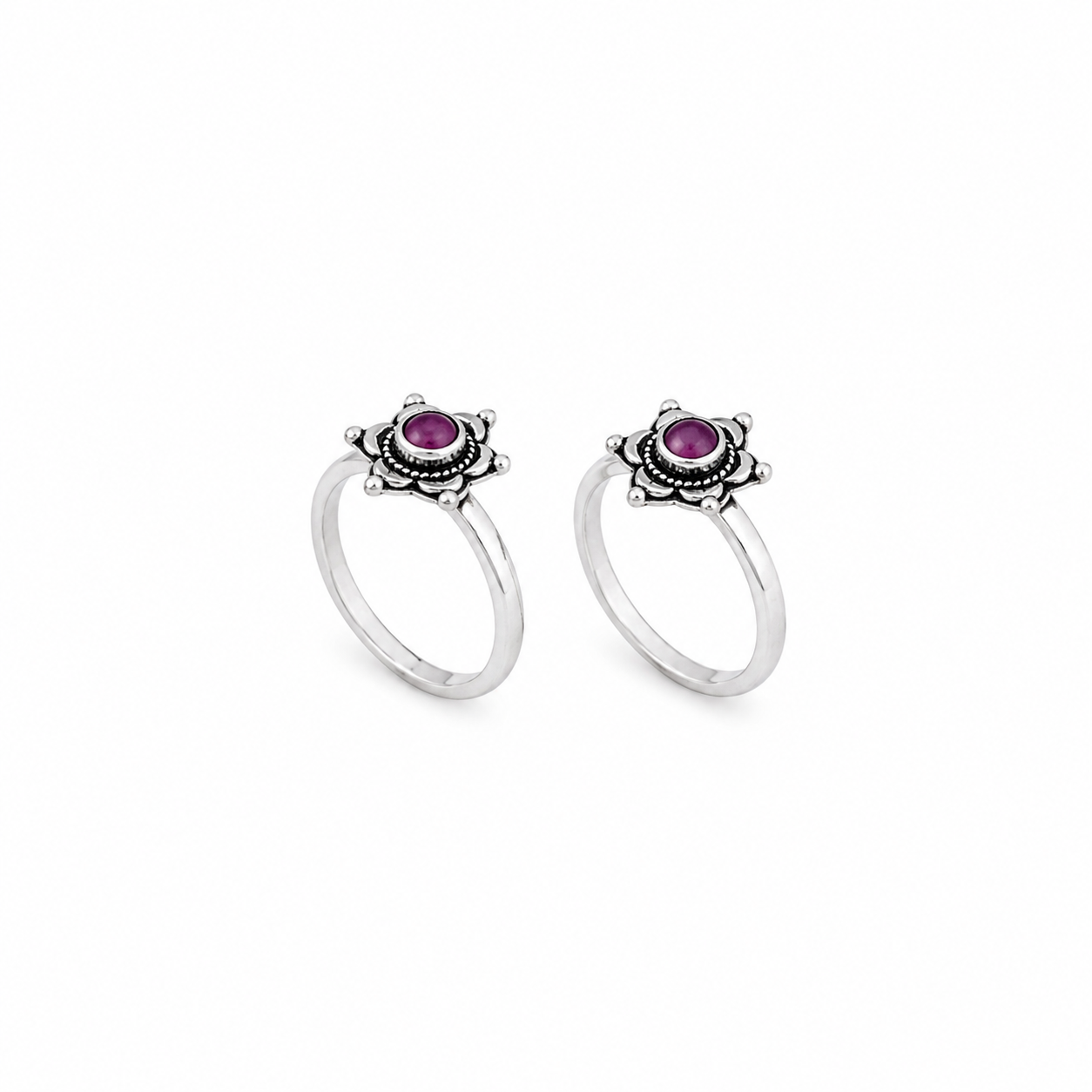 Ruby Bloom Toe Ring – 925 Sterling Silver – OYA by Gemkara view 3