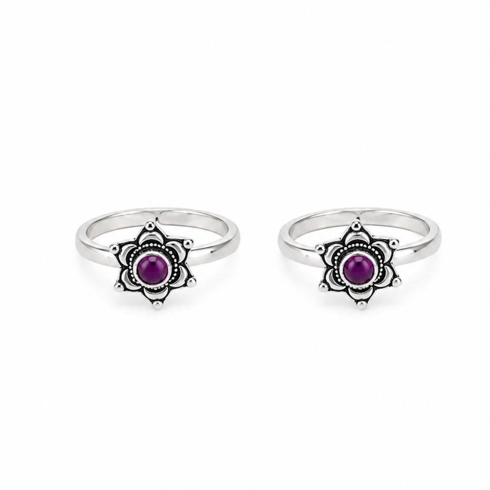 Ruby Bloom Toe Ring